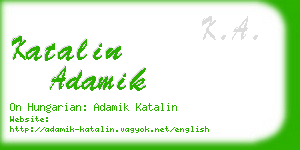 katalin adamik business card